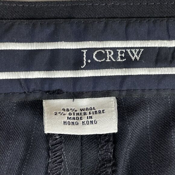 J. Crew Classic Fit Wool Blend Trousers Men's 36/32 Dark Blue Pinstripe Academia - Picture 8 of 16